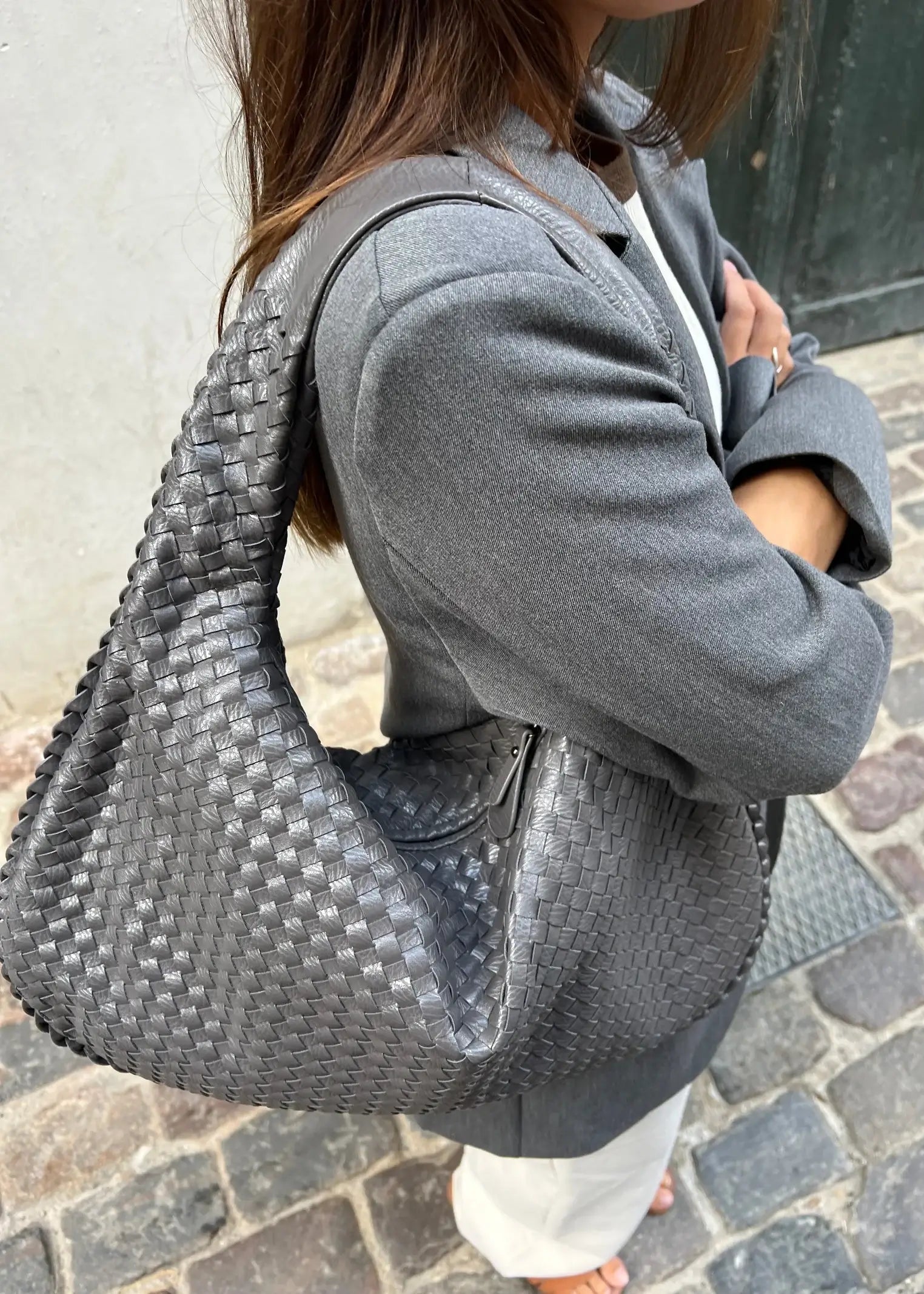 Trina - woven Lattice Shoulder Bag