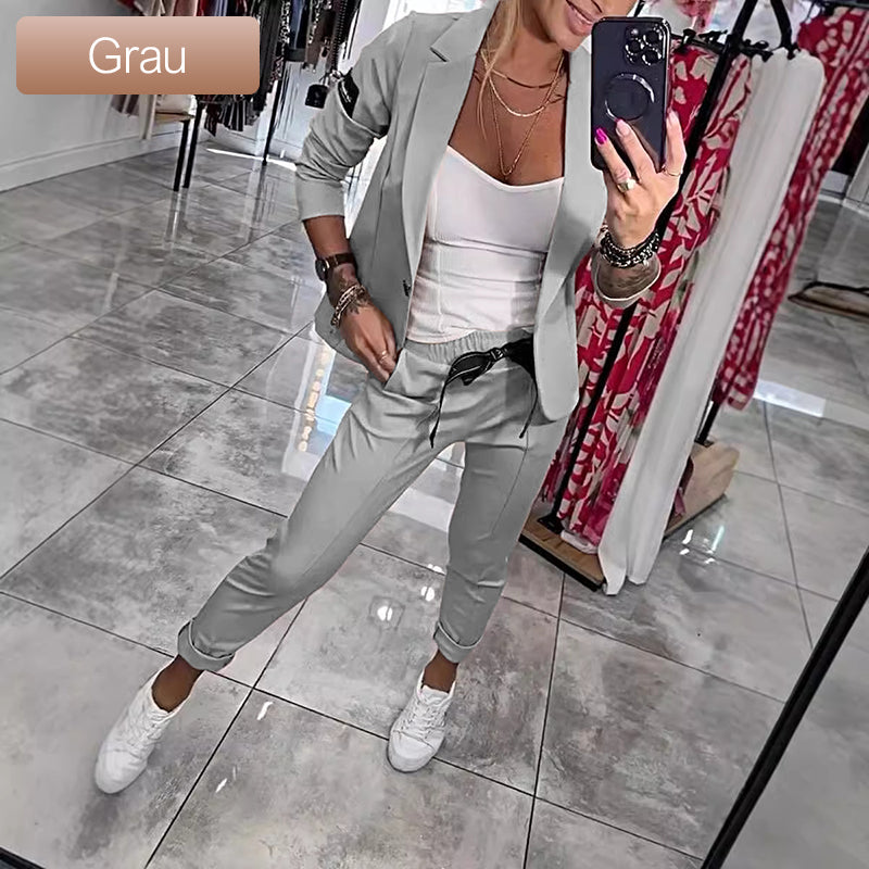 2-teiliges Set aus lässiger Anzugjacke und Hose für Damen🌺
