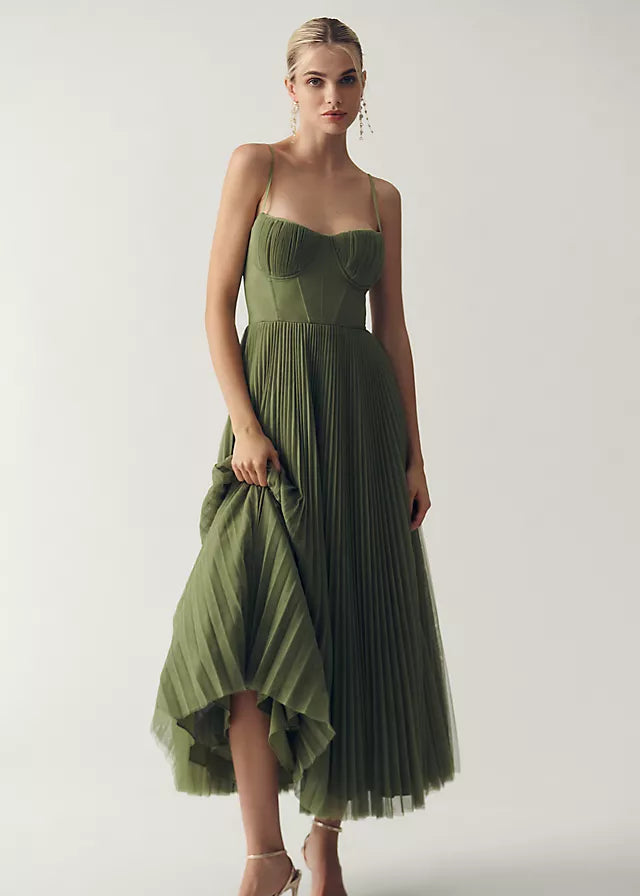 Evelyn's Plissé Tulle Dress – Where Romance Meets Elegance