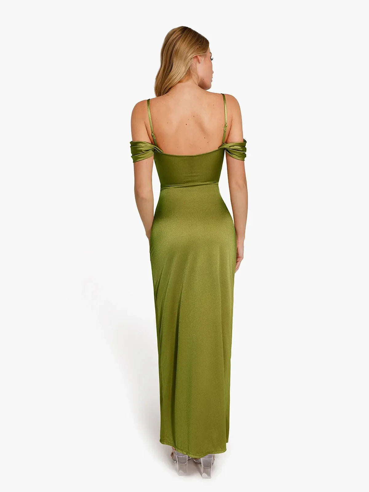 Ava - Robe longue gainante et brillante