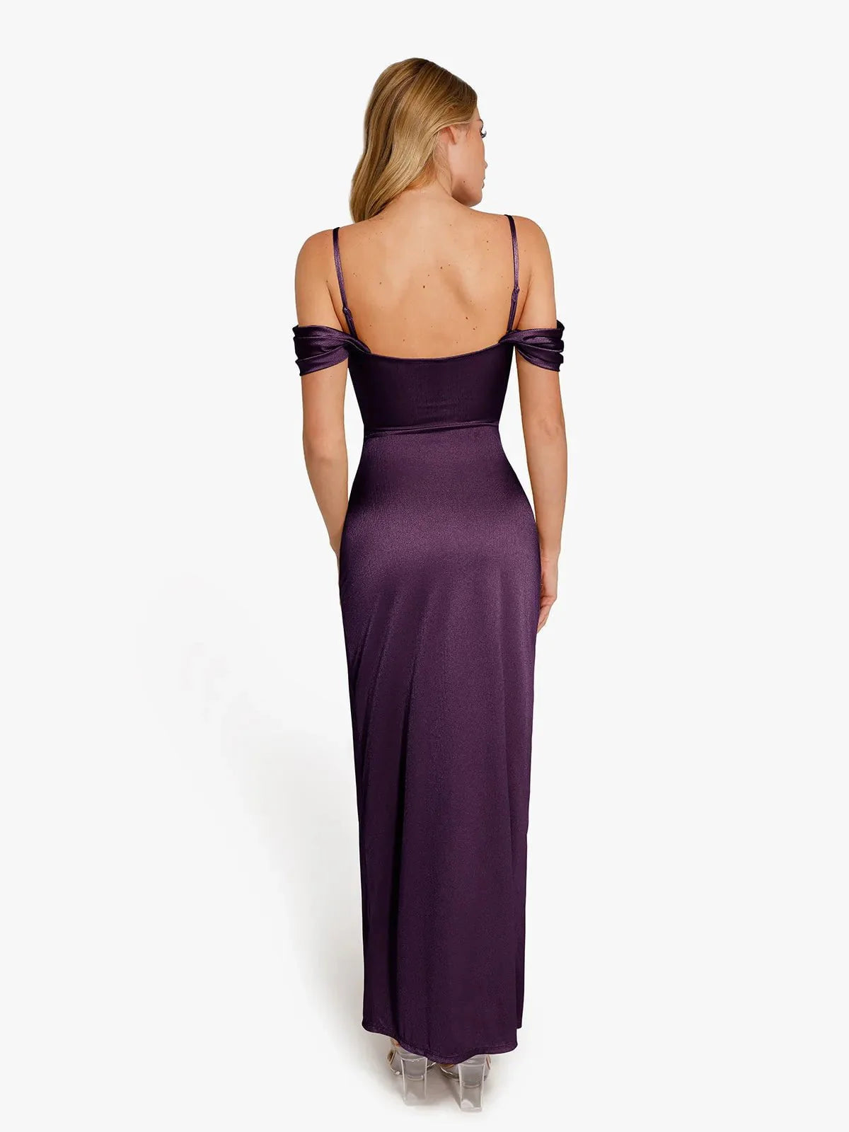Ava - Robe longue gainante et brillante