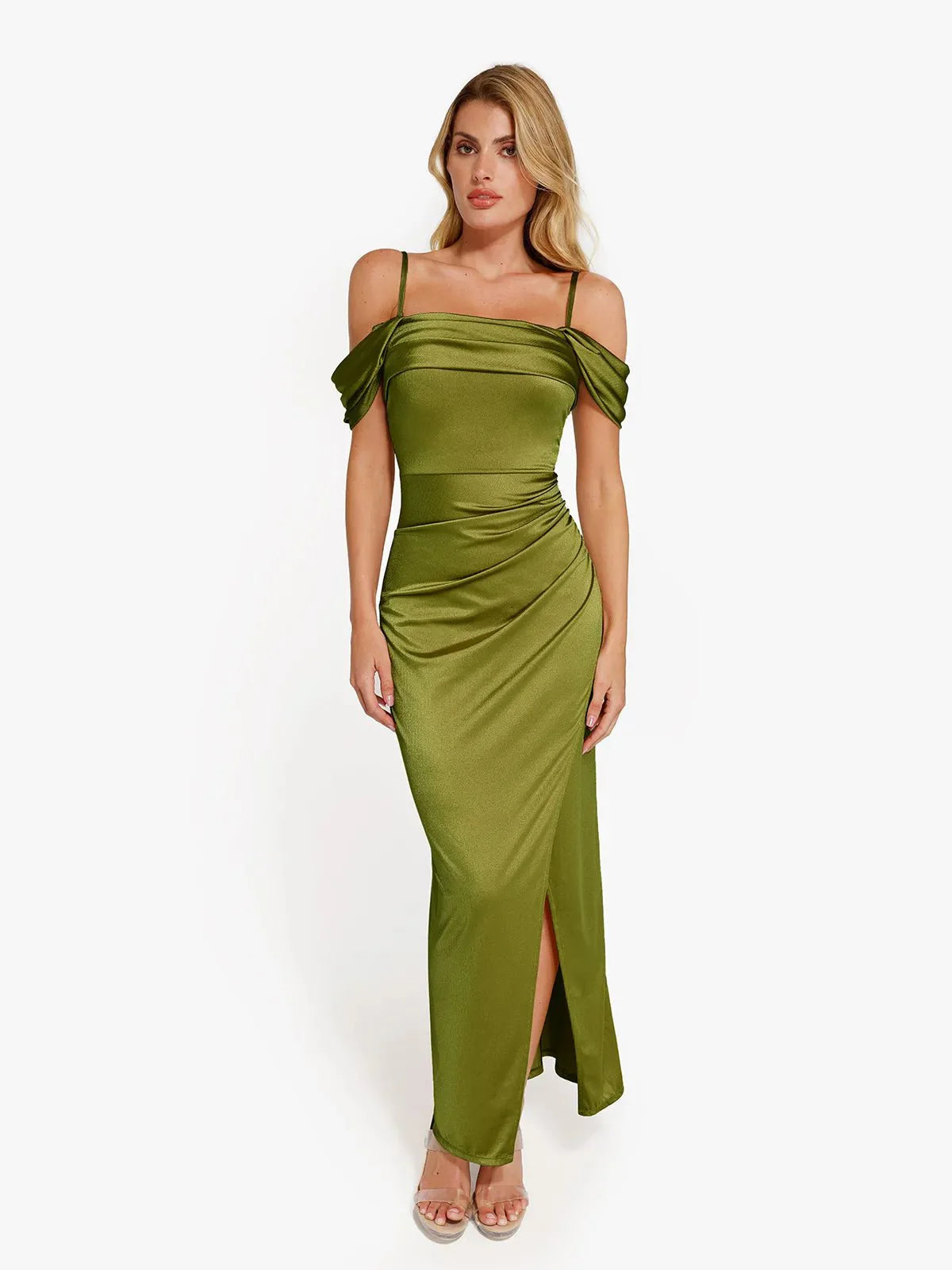 Ava - Robe longue gainante et brillante