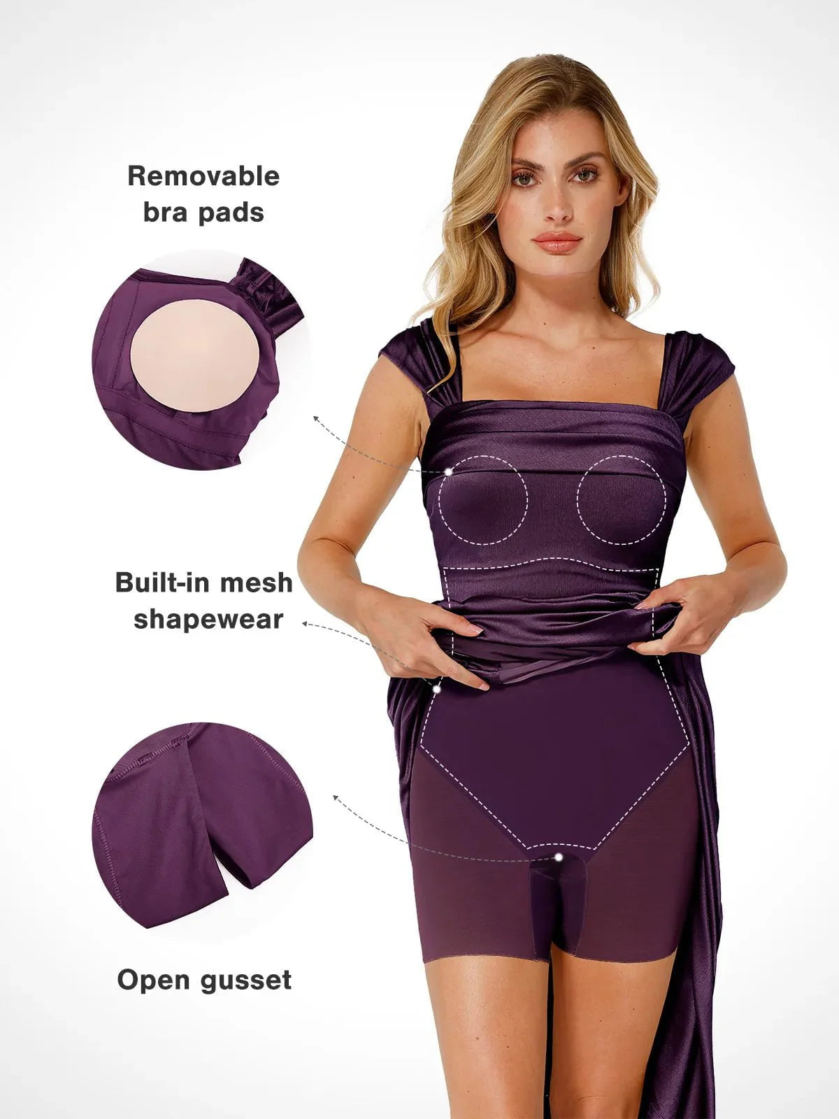 Ava - Robe longue gainante et brillante