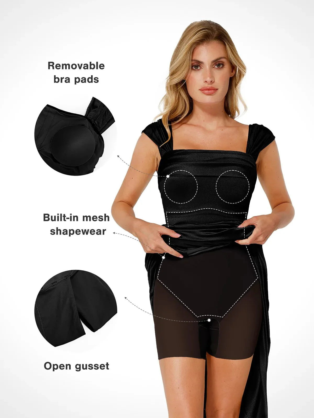Ava - Robe longue gainante et brillante