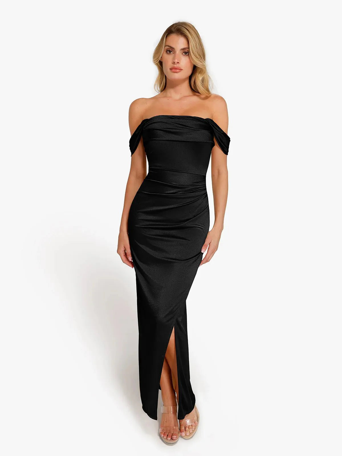 Ava - Robe longue gainante et brillante