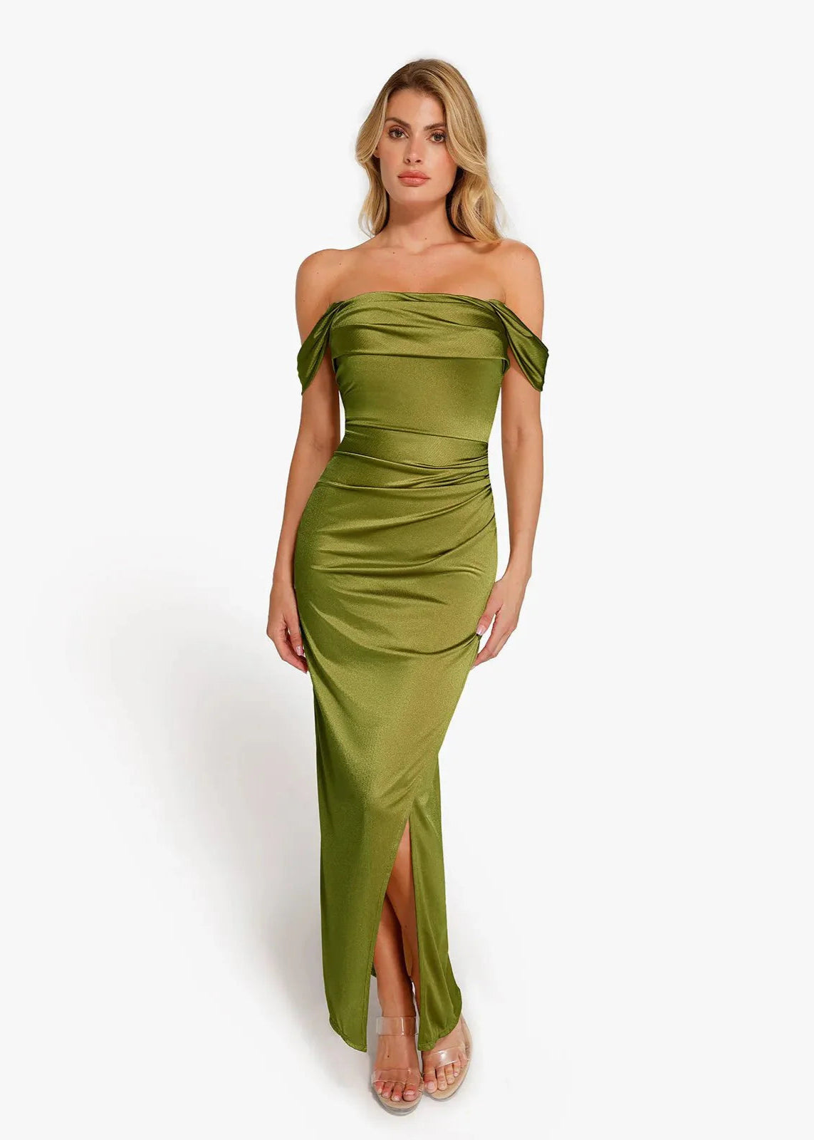 Ava - Robe longue gainante et brillante